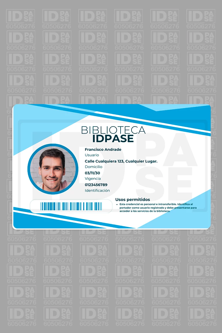 Credencial de Biblioteca PVC: Acceso Exclusivo a Recursos.